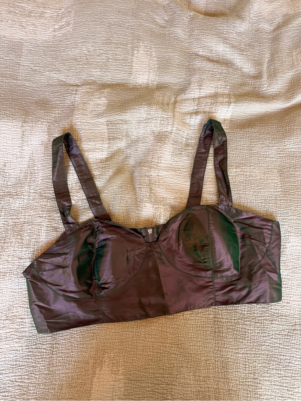 ARFM metallic crop bra top